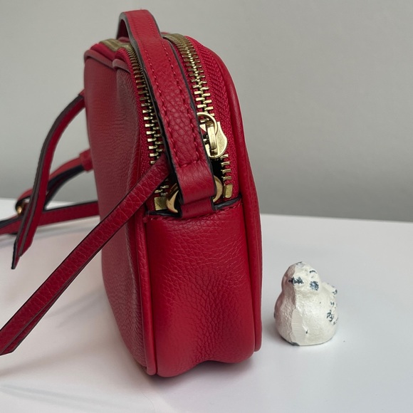 Banana Republic Red Genuine Leather Double Entry Crossbody Bag - Picture 5 of 16